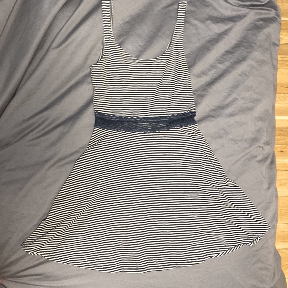 Abercrombie & Fitch Striped Dress with lace at waist